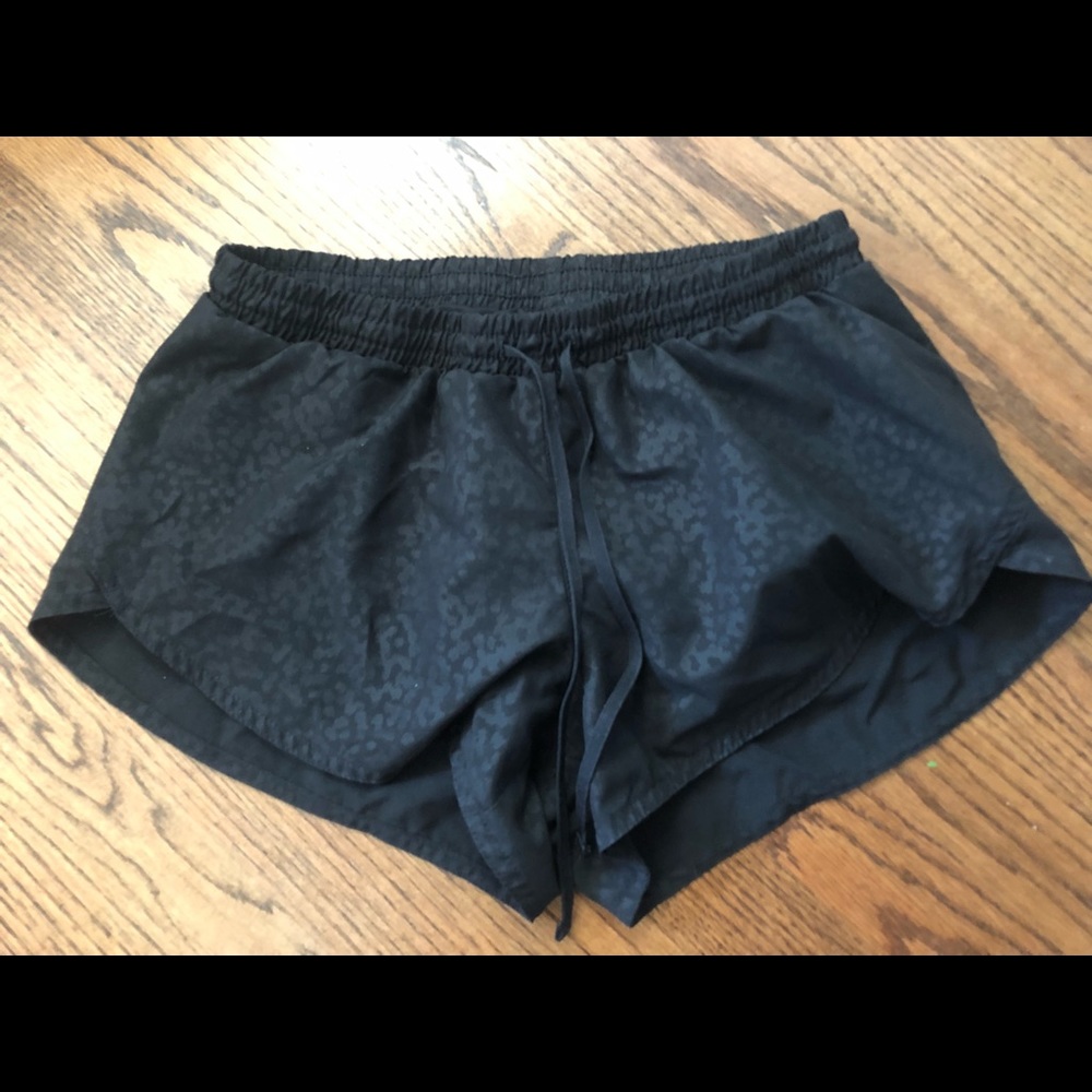 Black cheetah print shorts